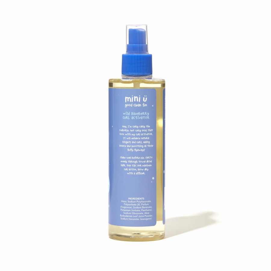 Naturalny spray do rozczesywania włosów kręconych dla dzieci i niemowląt Mini U o zapachu leśnej jagody